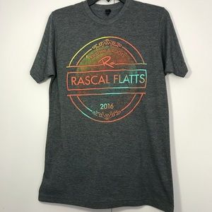 Rascal Flats Graphic Band Concert Tee 2016 Rhythm and Roots Tour Grey